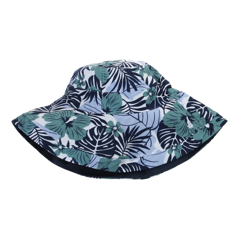 Unisex Color Block Leaf Embroidery Bucket Panama Hat