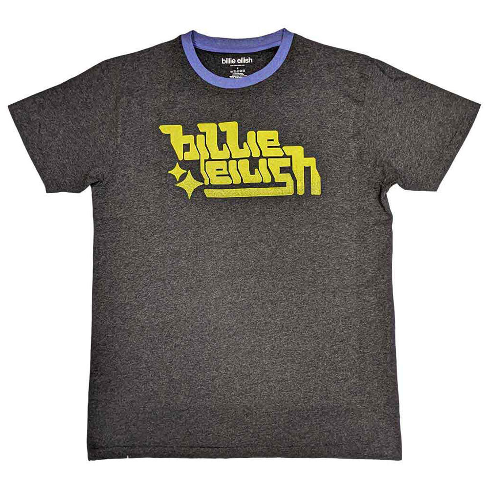 Billie Eilish Neon Green Logo Ringer T-Shirt for Fans
