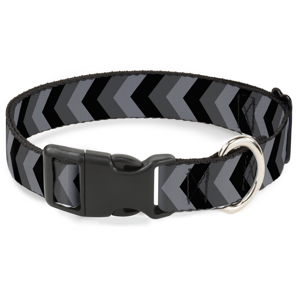 Plastic Clip Collar Chevron Gray/Black/Charcoal Large 15-24