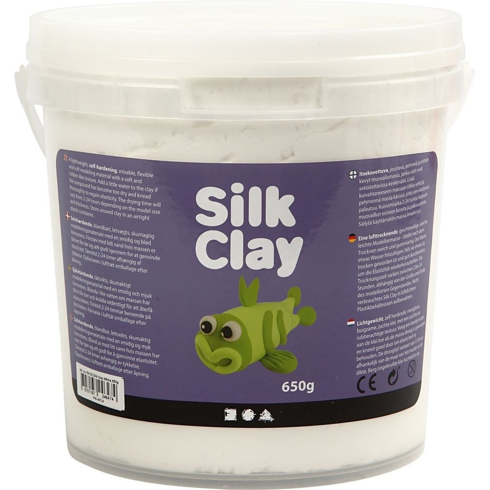 Silk Clay White Air Dry Modeling Clay 650g for Art and Crafts