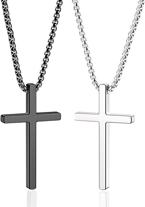 Cross Necklace - Necklace For Men 2 Pieces Set,Necklace For Men/Chains For Men