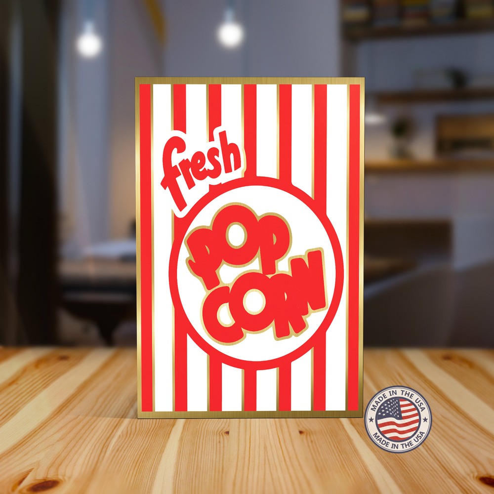 Popcorn Home Movie Theater Sign