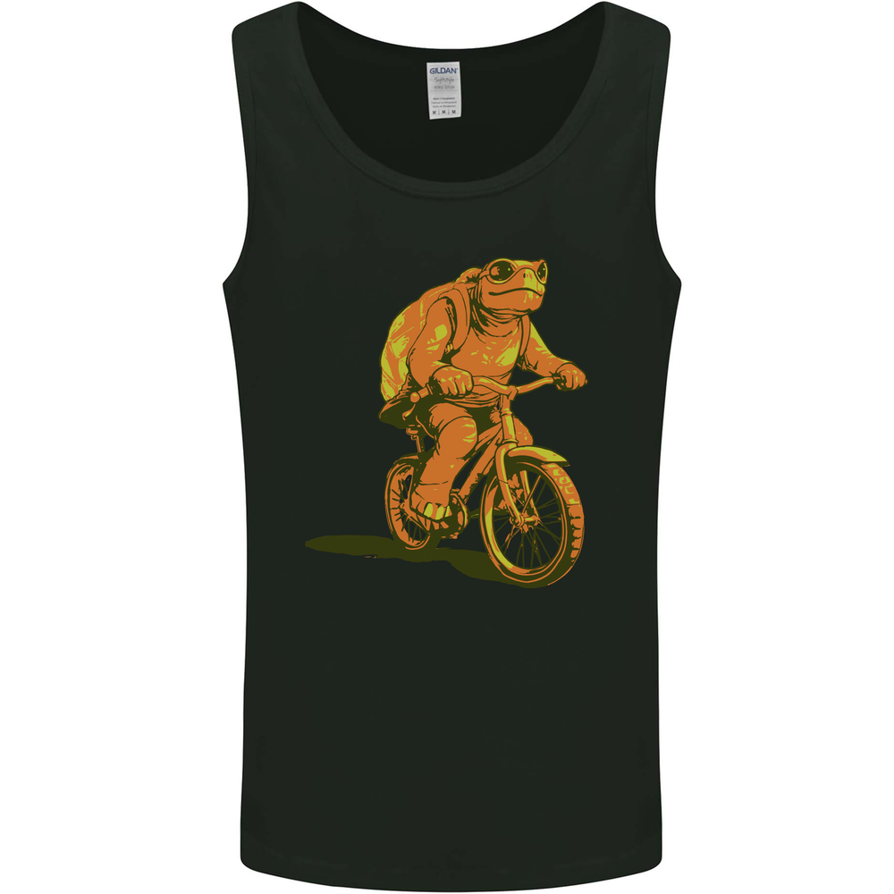 A Turtle Riding a Bicycle Cycling Cyclist Bike Mens Vest Tank Top
