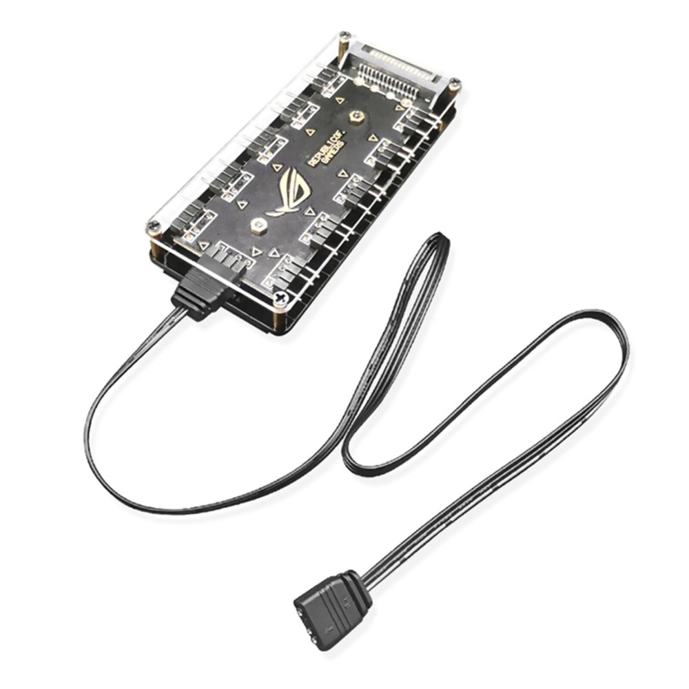 5V 3-Pin RGB 10-Port Hub Splitter with SATA Power ARGB Extension