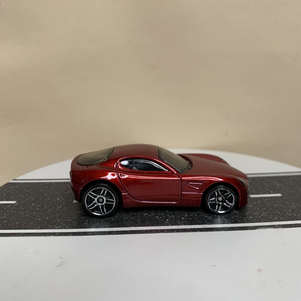 2014 Hot Wheels City #9 Alfa Romeo 8C Competizione Dark Red w/Chrome PR5 1:64 NM