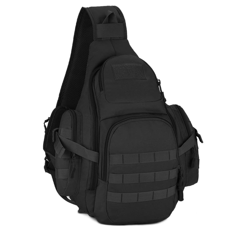 Tactical Molle Sling Backpack Military Daypack Chest Shoulder Bag Black