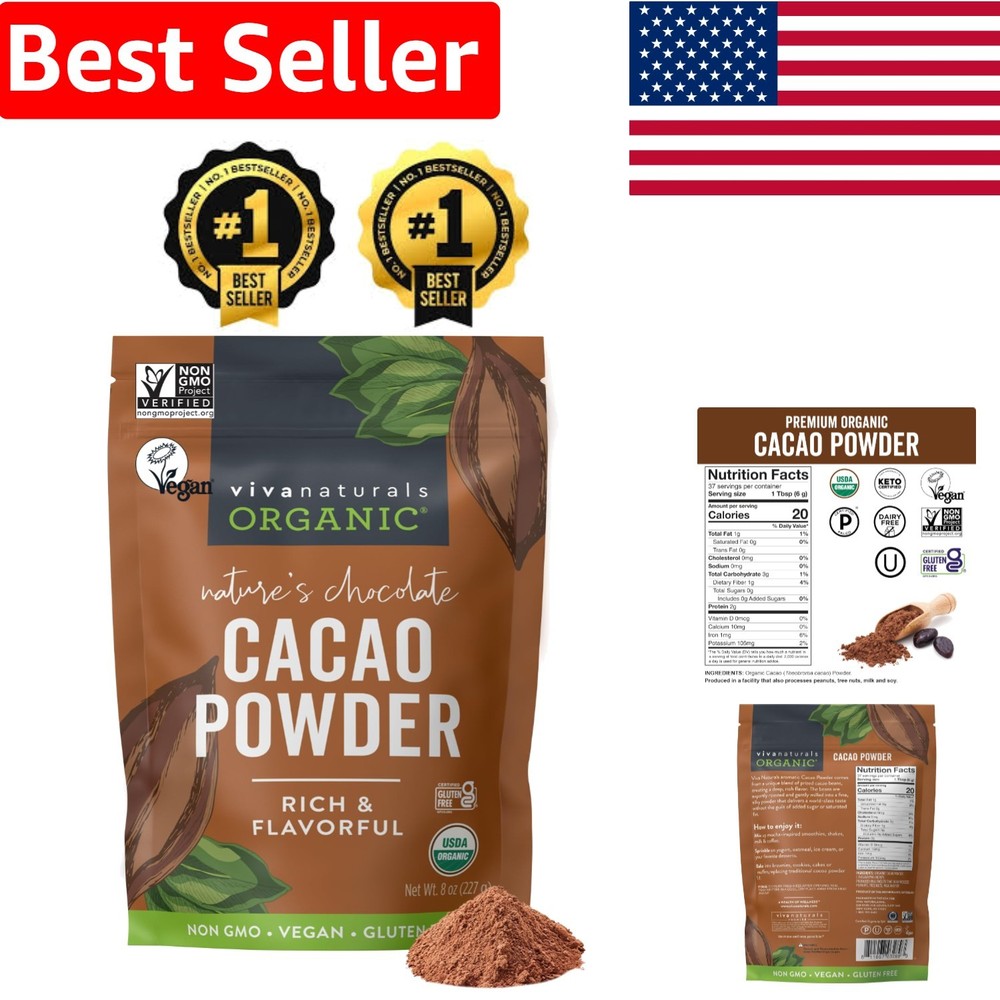 8 oz Organic Cacao Powder – Perfect for Smoothies, Baking &  Recipes