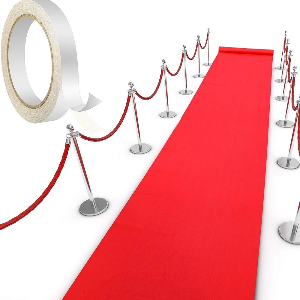 Red Carpet Runner Runway Rug 55gsm Thickness with 1 Piece Carpet Tape for Xmas x