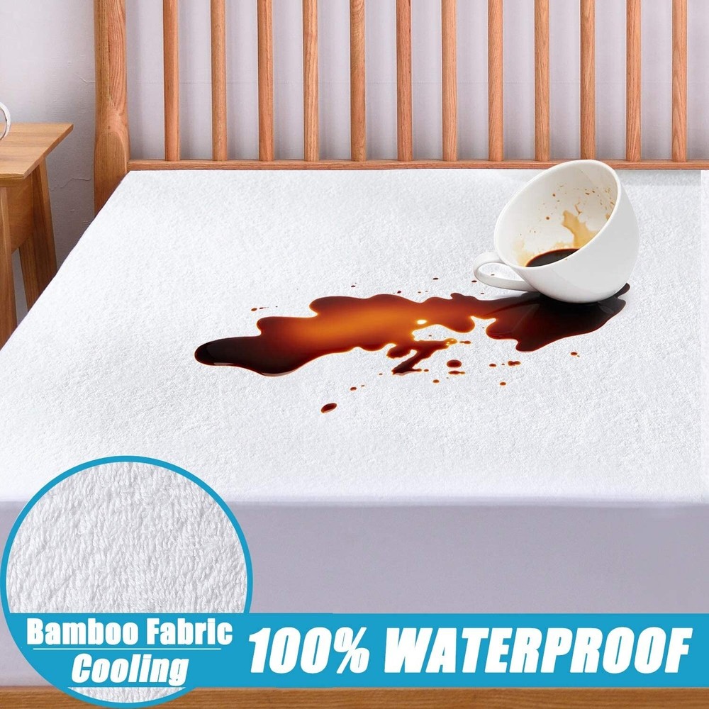 Soft Cotton Terry Waterproof Mattress Protector Cover Pad for All Sizes