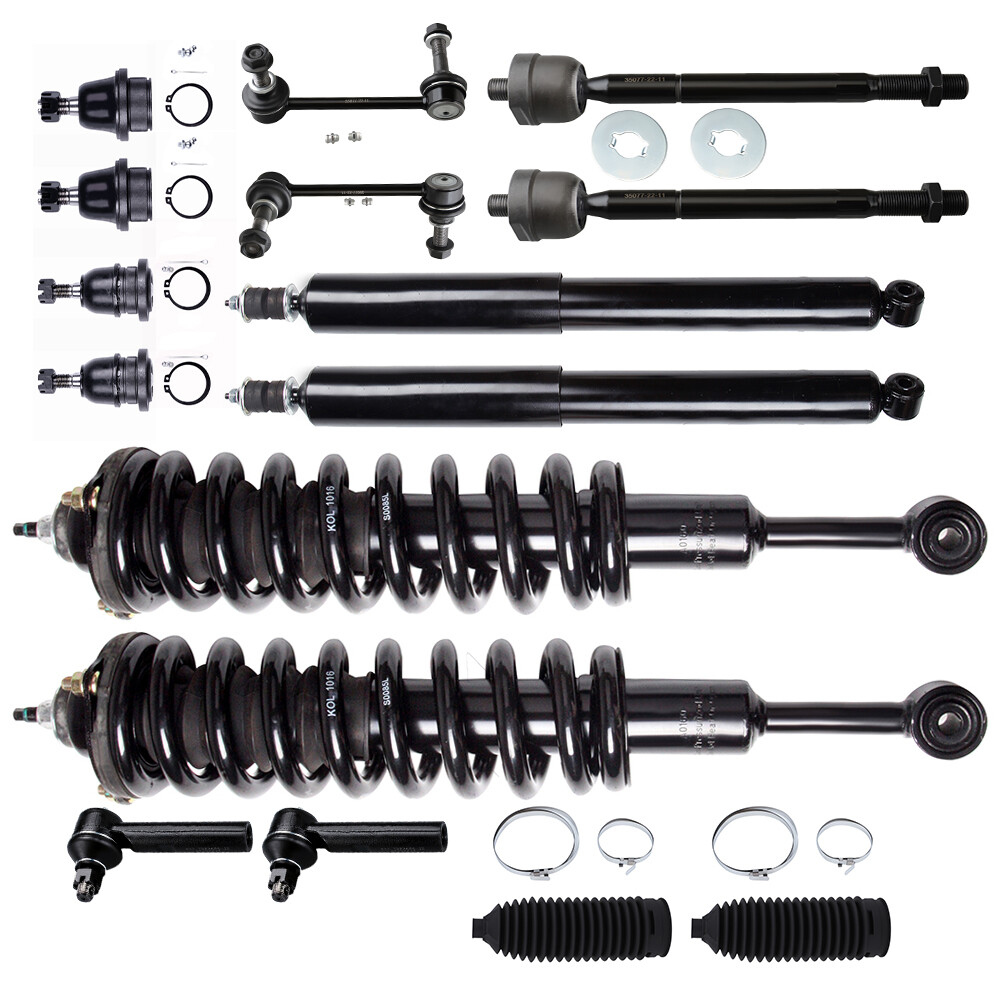 05-15 Toyota Tacoma 14pc Front & Rear Strut Assembly with Springs Tierods Ball Joints