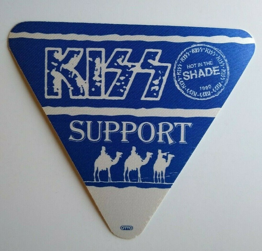 KISS Hot In The Shade Cloth Fabric Backstage Pass Original Hard Rock 1990 Blue