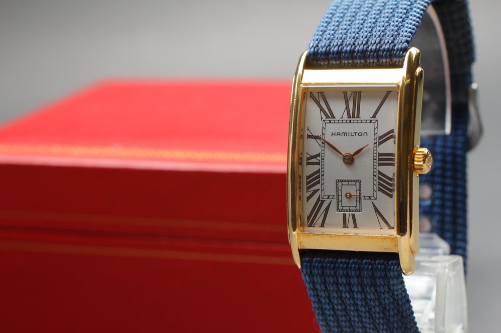 [NEAR MINT] HAMILTON Ardmore 6268 23mm Gold Roman Small Second Qz Unisex Watch