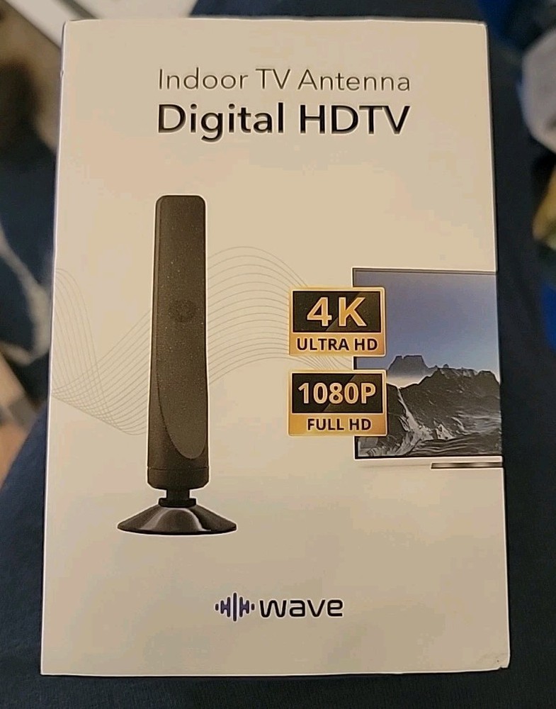 Wave Indoor TV Antenna 4K Digital Full HD Signal Booster No Subscriptions 1080p