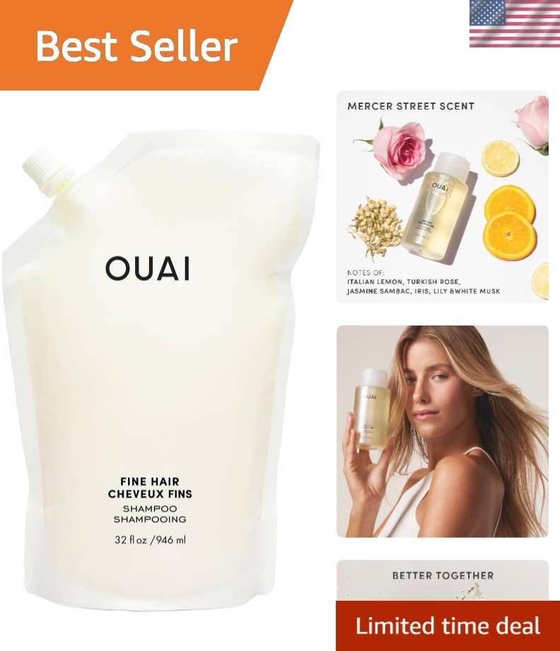 Fine Hair Shampoo Refill - Volumizing Shampoo for Fine Strands - Made with Bi...