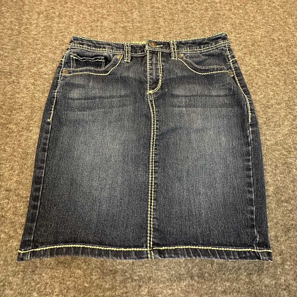 Vintage America Skirt Women 4 Blue Jean Denim Classic Western Costal Cowgirl Y2K