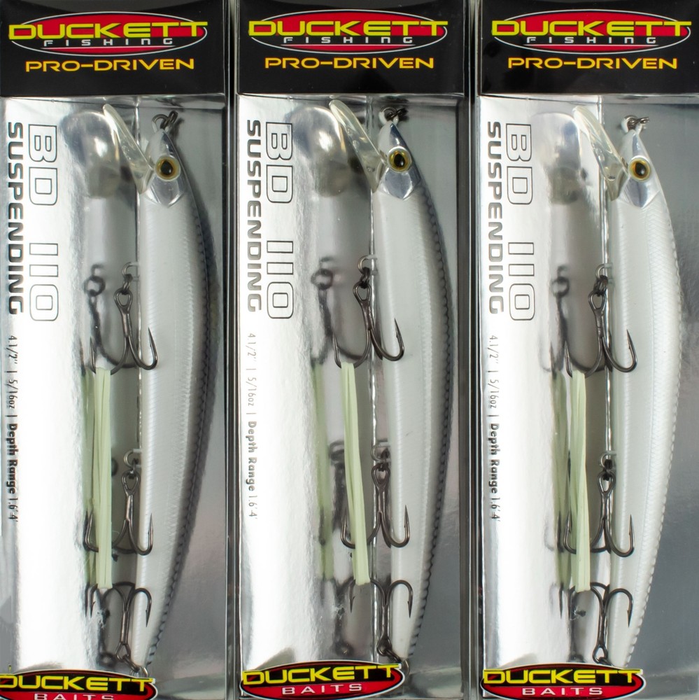 (LOT OF 3) DUCKETT PRO DRIVEN BD 110 JERKBAIT BD110GA GREY ALBINO L4203