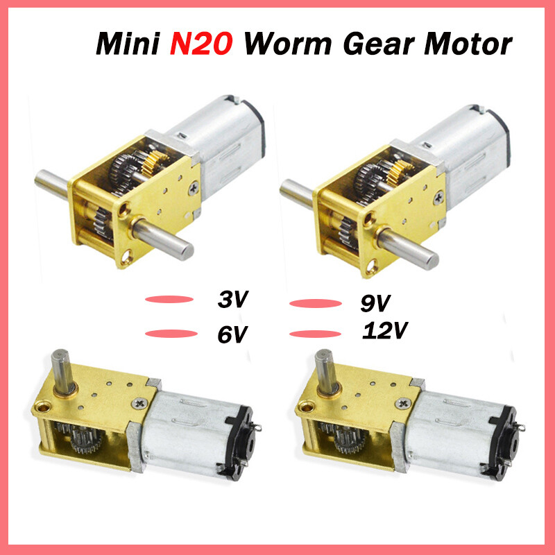 DC 3V 6V 12V High Torque Mini N20 Worm Geared Reduction Motor Full Metal Gearbox-image