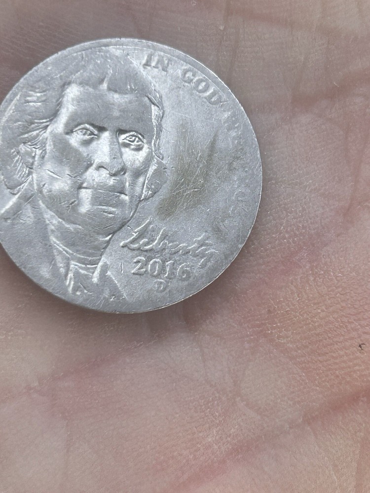 2016-D Jefferson Nickel (Error) I am not sure what the errors are called