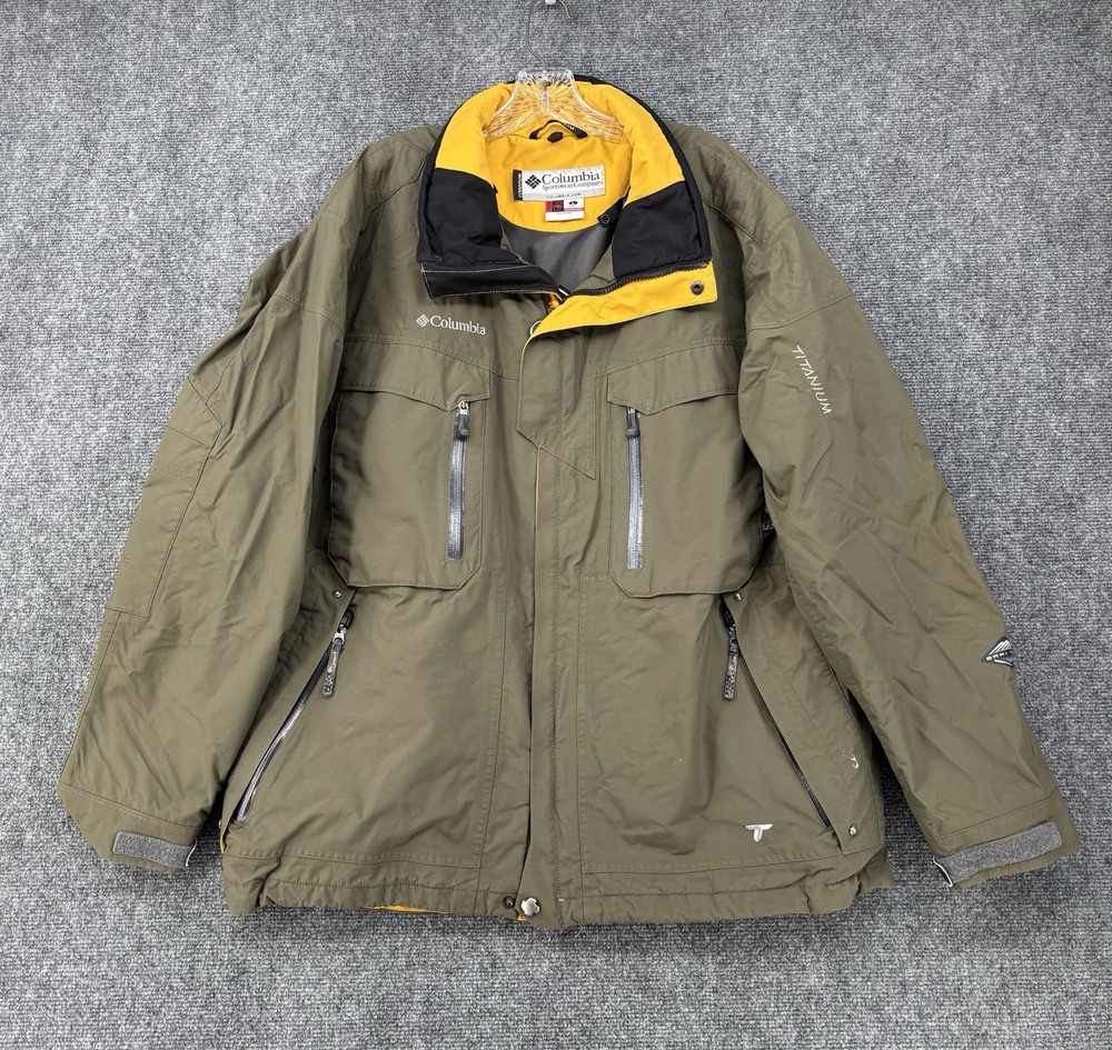 Columbia Men's Omni-Tech Titanium Interchange Jacket in Green - Waterproof Lined Outdoor Gear