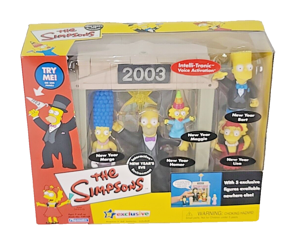 The Simpsons New Years Eve Playset Toys R Us Exclusive 5 Figures Bart Homer NEW-image