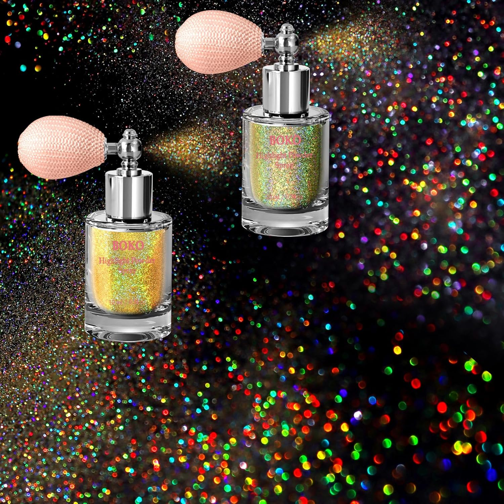 Holographic Body Glitter Hair & Skin Spray 2-Pack Long-Lasting Shimmer