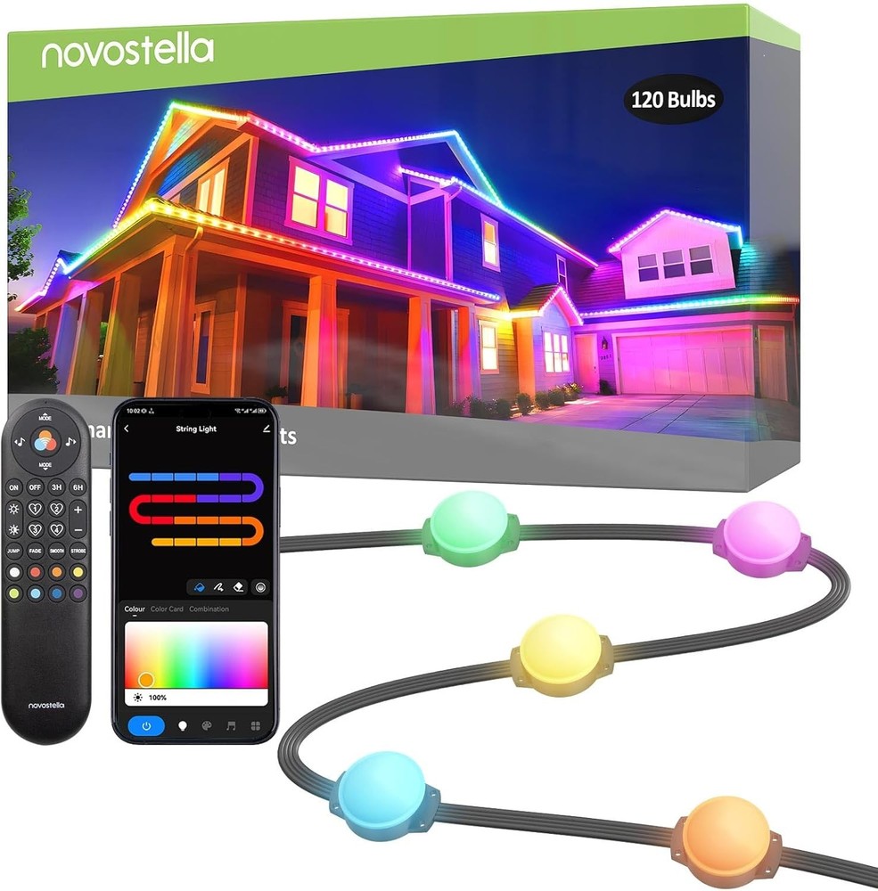 Permanent Outdoor Lights APP Smart RainbowColor RGB IC Eaves Lights 50ft/150ft
