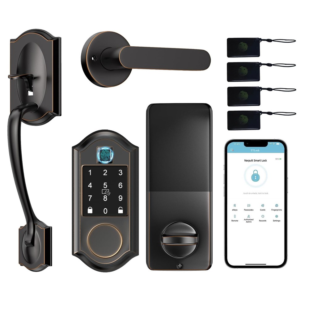 Smart Keyless Entry Deadbolt Lock with App Control for Front Door
