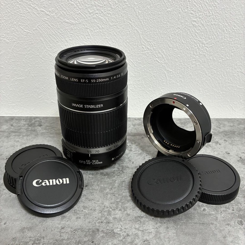 Canon EF-S 55-250mm F4-5.6 IS Lens with EF-EOS M Adapter Pre-Owned