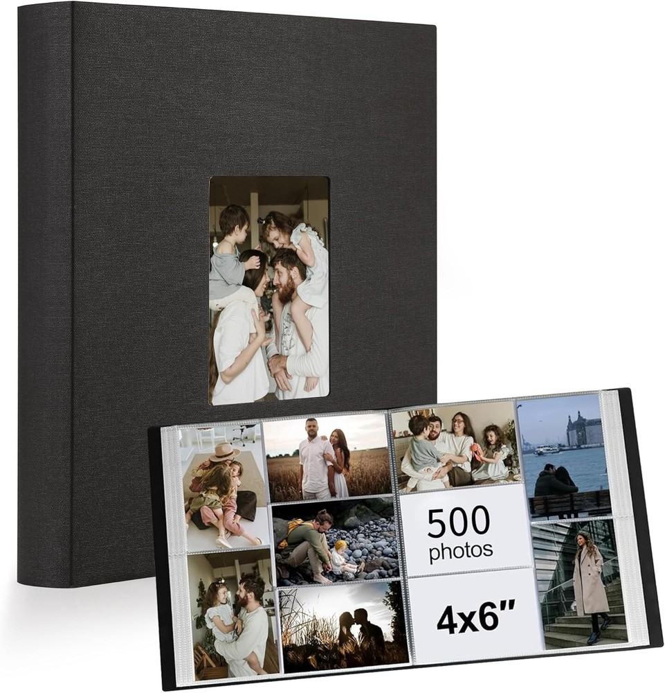 Photo Album 4x6 500 Pockets 1pc, Large Capacity 500 pockets x 1, Black
