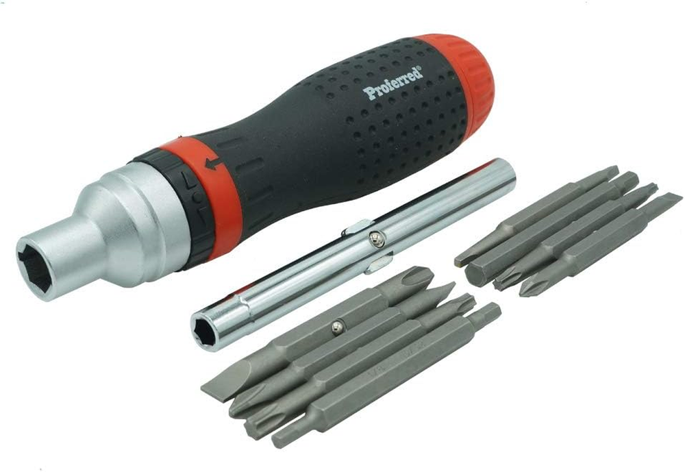 19-Piece Ratcheting Screwdriver Set with Interchangeable Bits