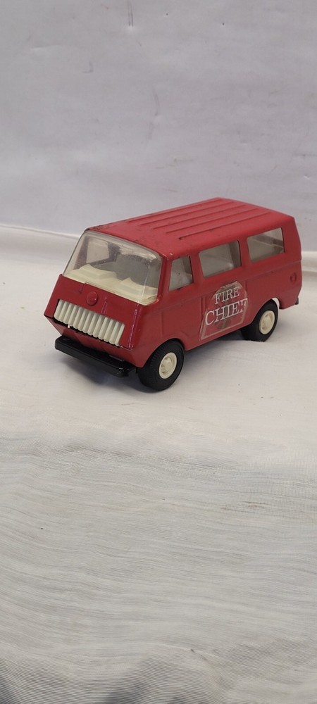 Tonka Vintage Fire Chief Van Pressed Steel 1970s Red White 5