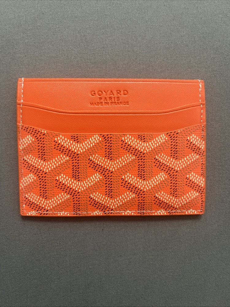 Goyard Orange Leather Card Holder Wallet Made in France with Box Brand New