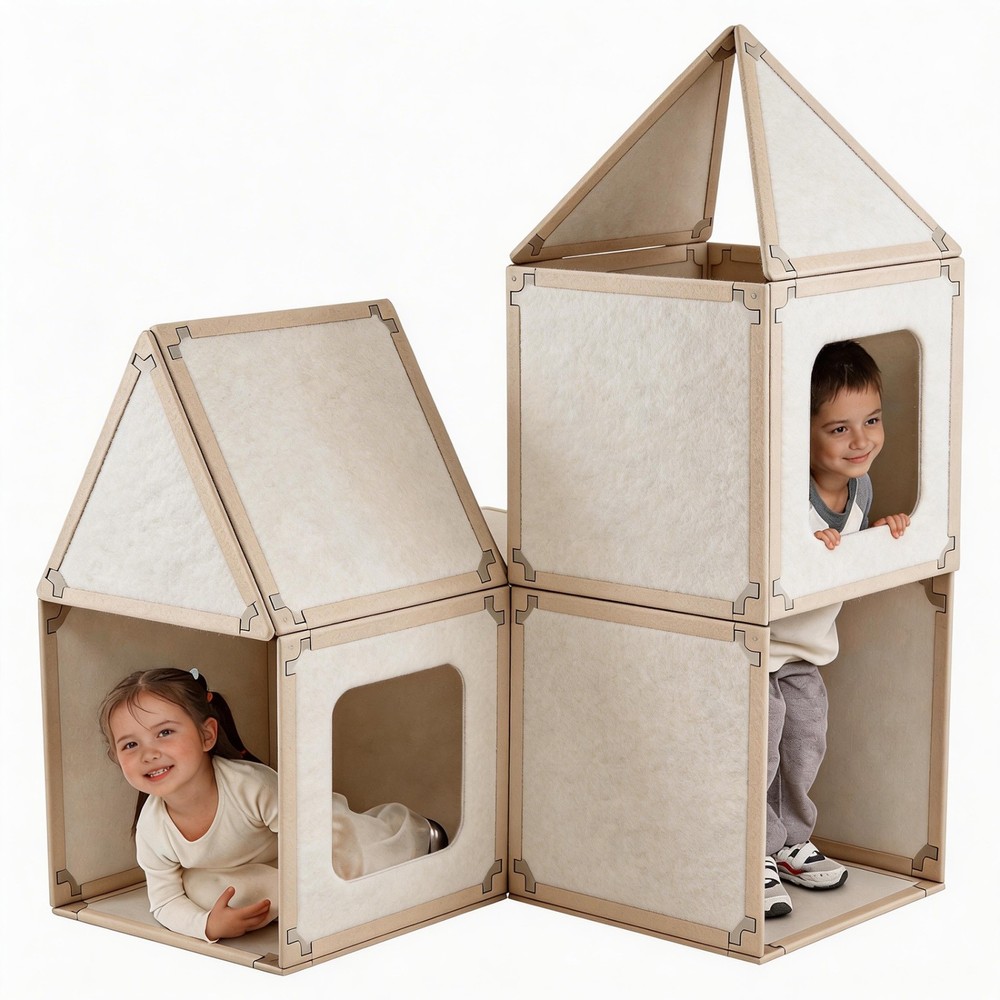 16-Piece Magnetic Fort Building Kit for Kids Giant Modular Playhouse Panels Gift
