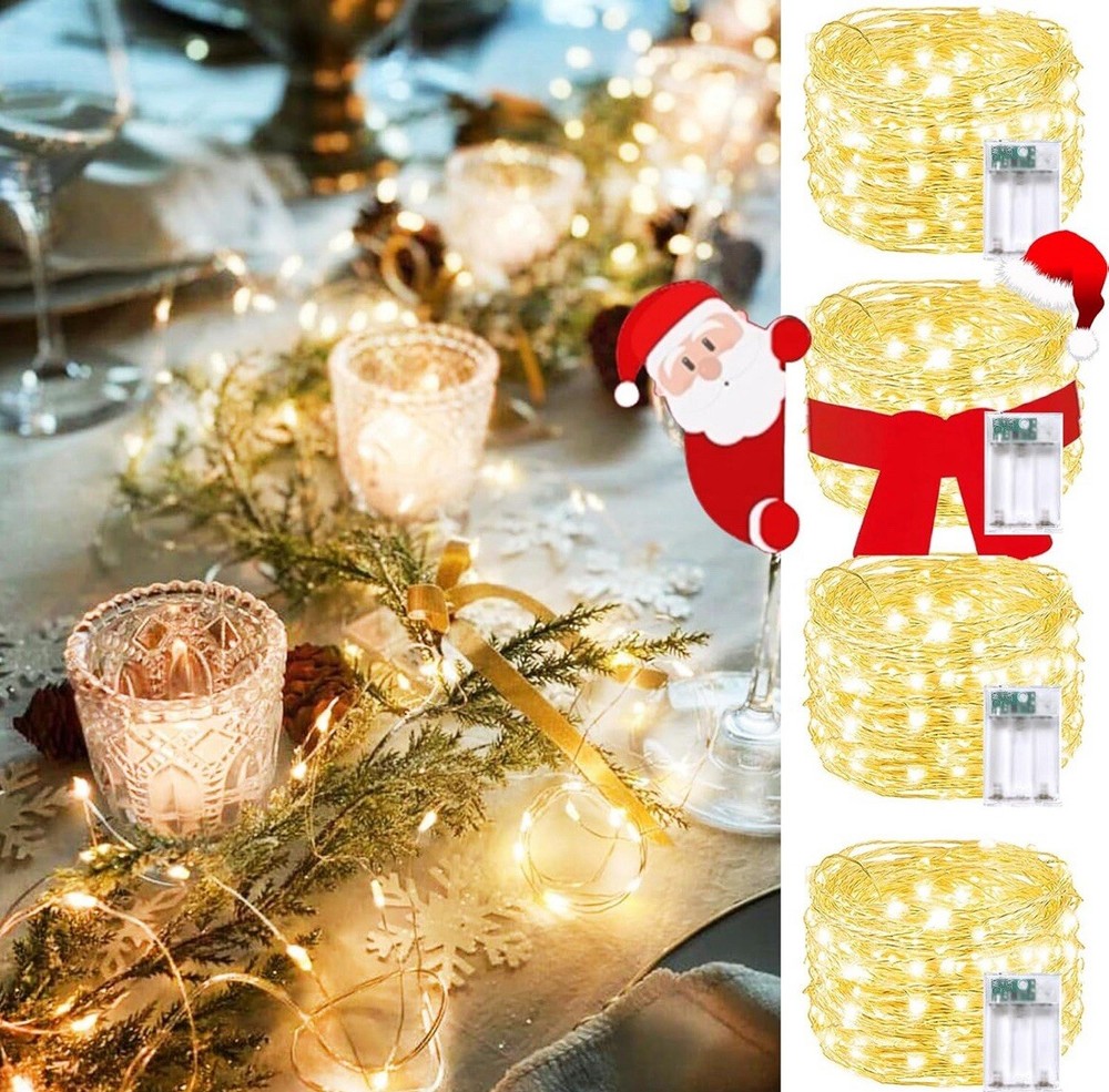 Pack Fairy Lights Battery Operated-Timer Each 20FT 60LED Christmas String Lights