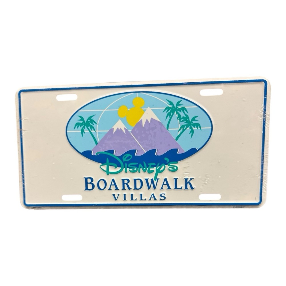 Disney World Boardwalk Villas White Car License Plate Sealed