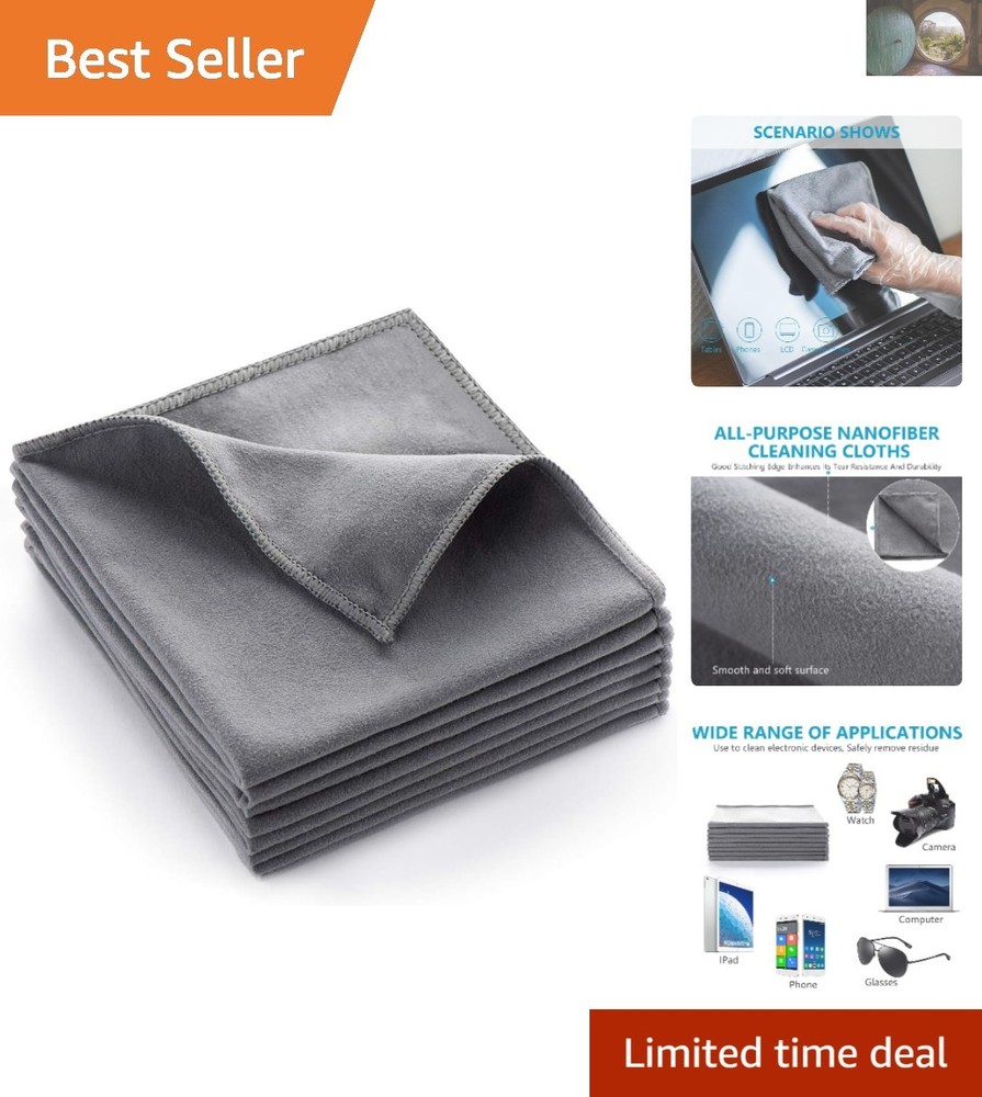 Premium 12x12 Microfiber Screen Wipes for Streak-Free Lintless Cleaning