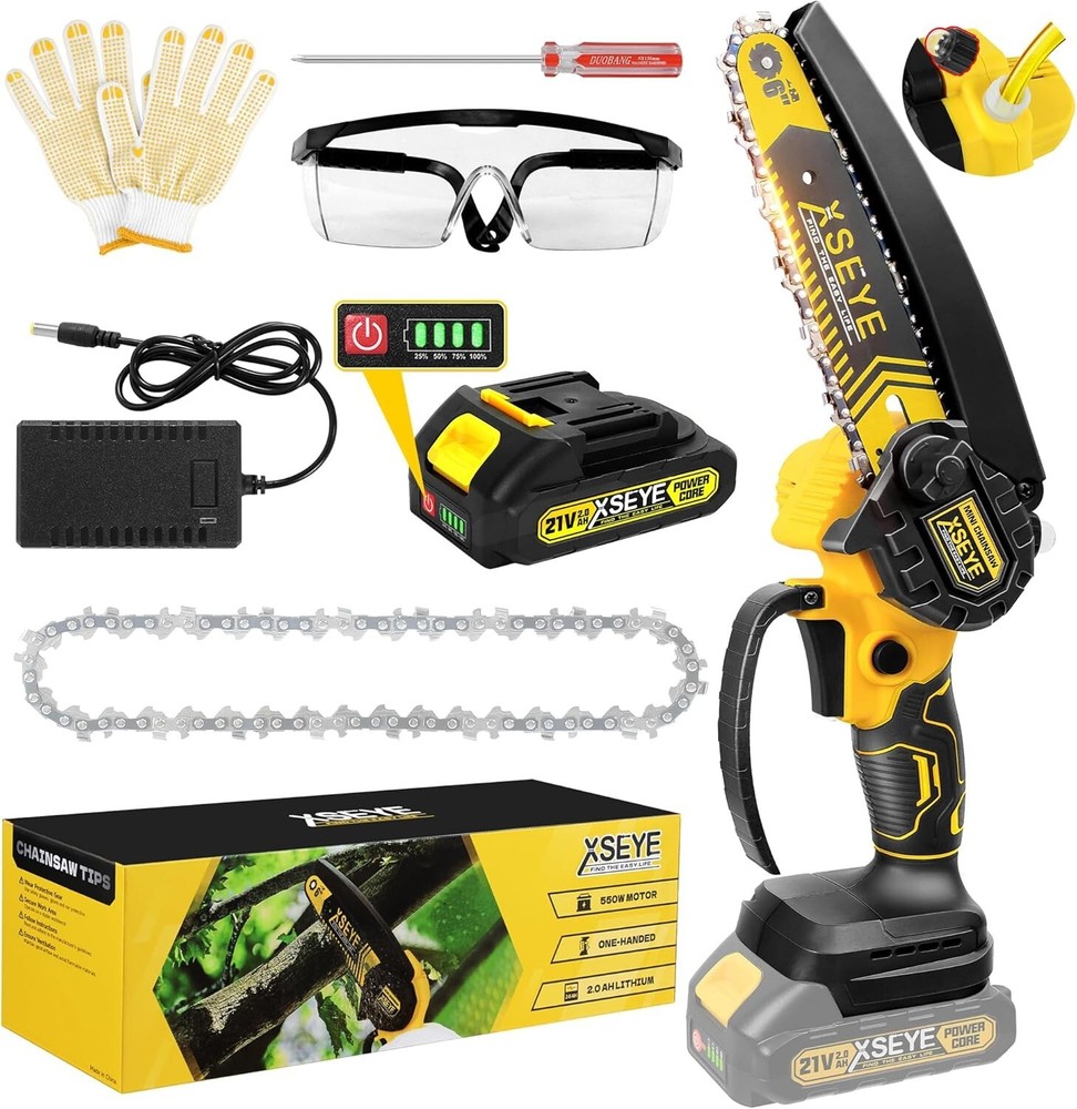 20V Sierra De Mano Electrica Inalambrica 6 Pulgadas Para Podar Arbol Con Bateria