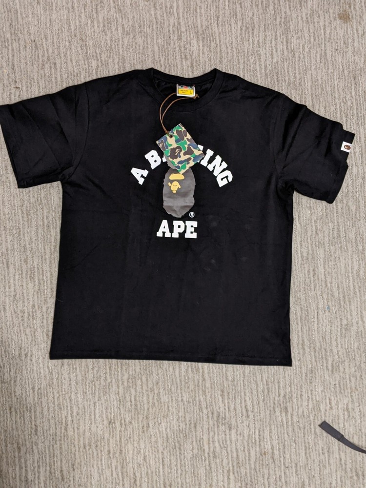 Bape, Black, Men's Large, T-shirt