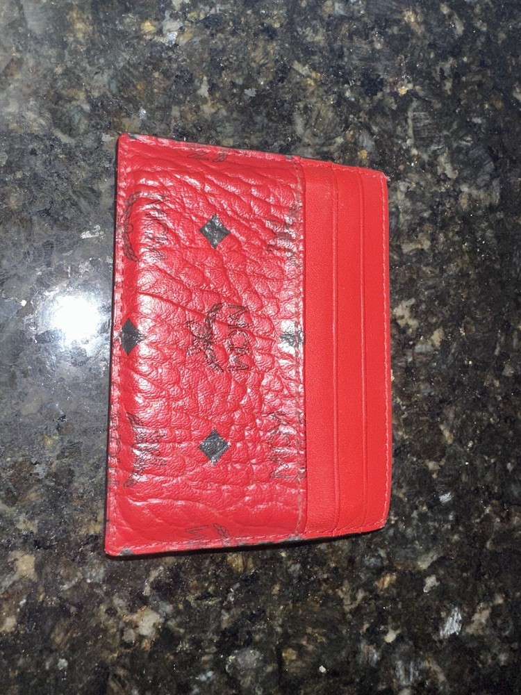 MCM Wallet With Money Clip (Gold) Red Color