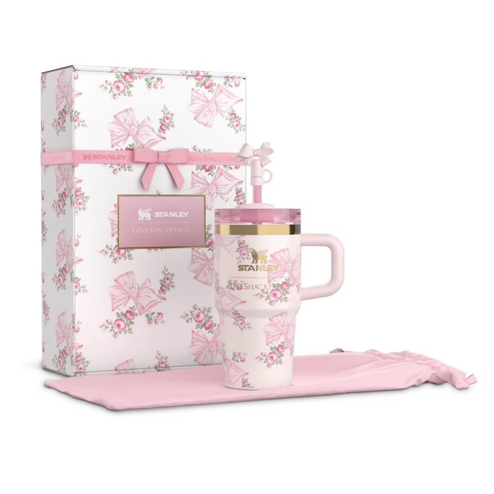 The Stanley x LoveShackFancy Holiday Quencher Tumbler 20oz Pink‼️New‼️