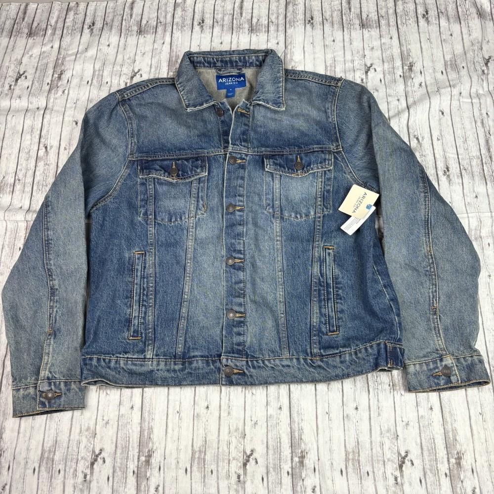 Men's NWT Y2K Arizona Jean Company Denim Jacket Size XL VINTAGE INDIGO