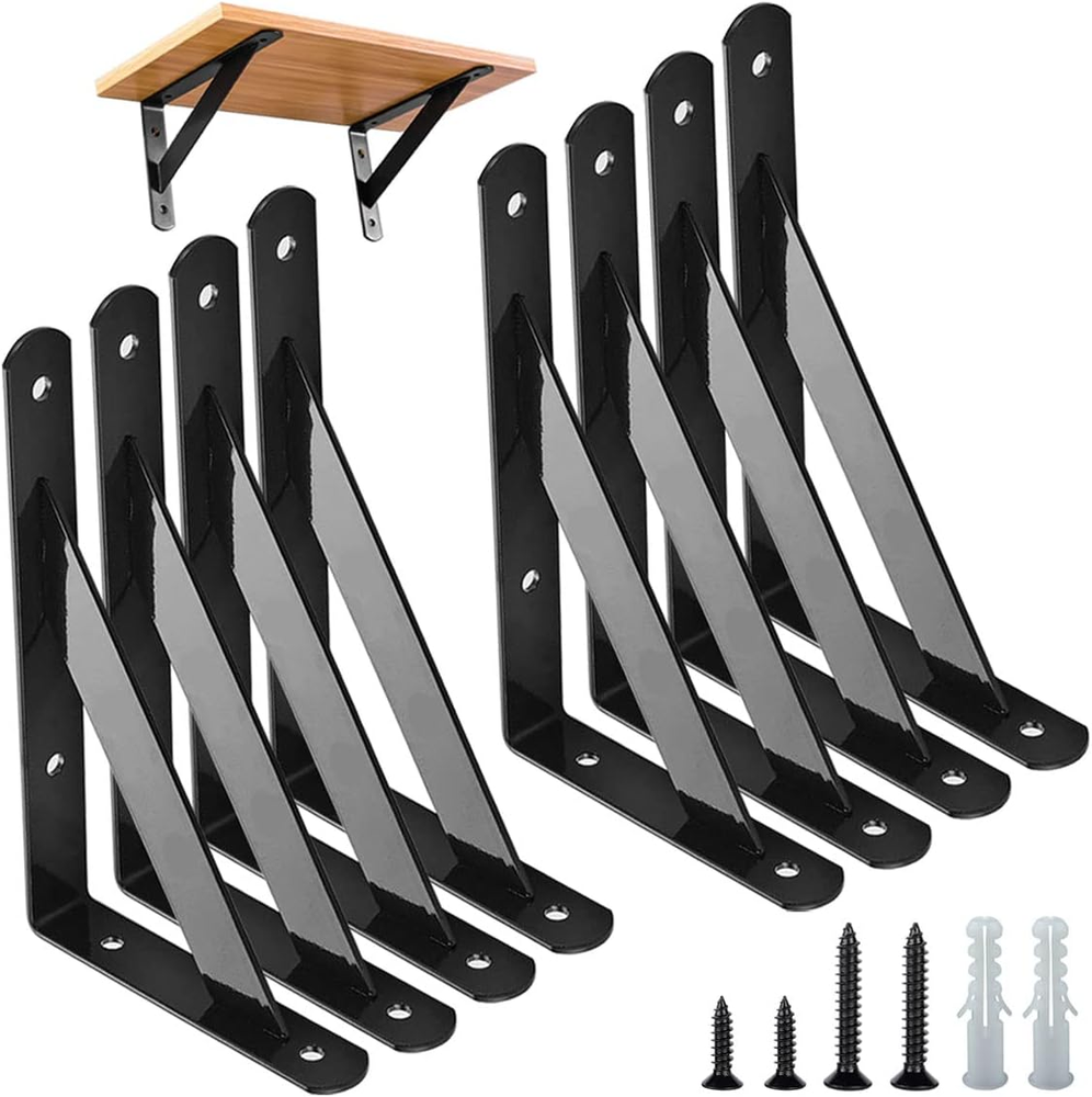 Shelf Brackets 8 Pcs Heavy Duty Triangle Shelf Brackets 6 in X 4 in Metal Shelf