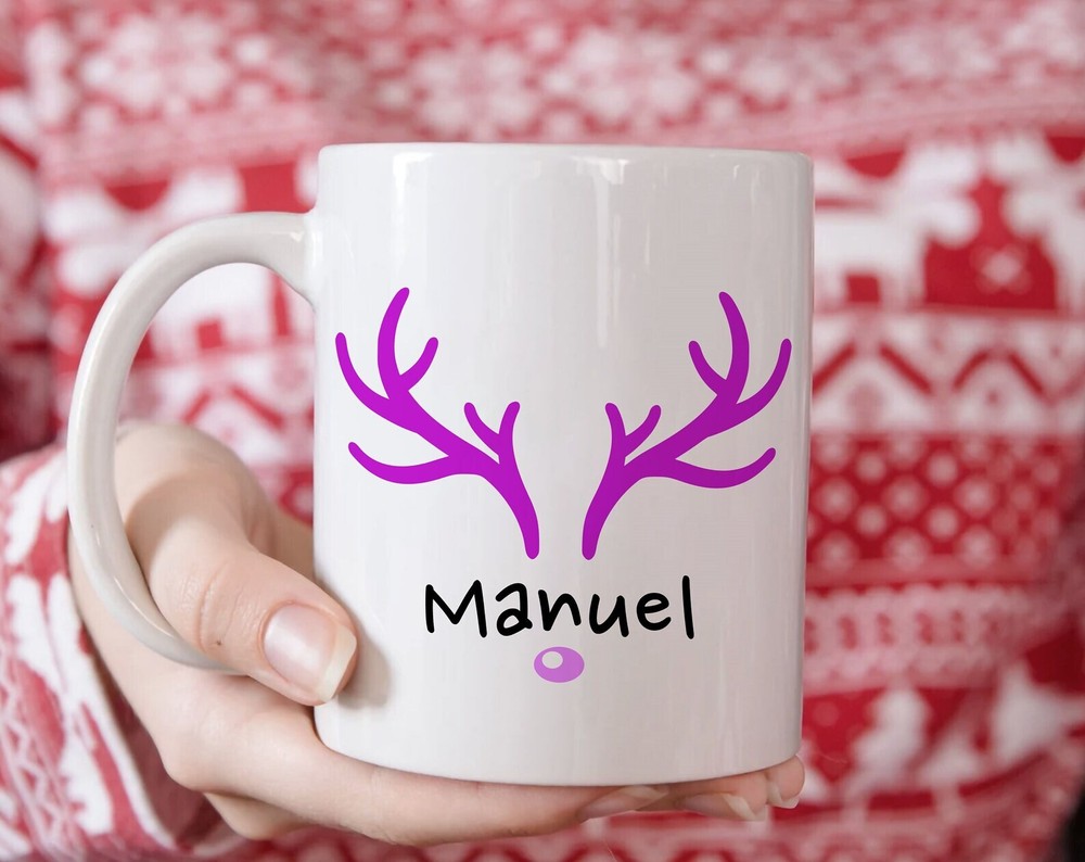 Reindeer Mug Personalized Christmas Reindeer Hot Chocolate Personalized Mug
