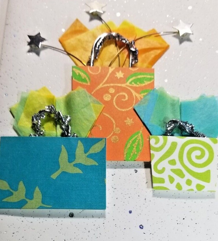 Greeting Card Blank Inside Metallic Accent Any Occasion Gift Bag Design