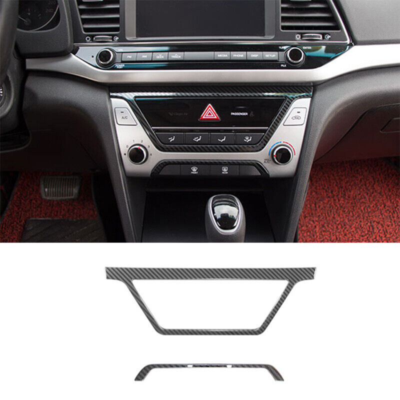 Carbon Fiber Steel Center Console AC Switch Panel For Hyundai Elantra 17-2018