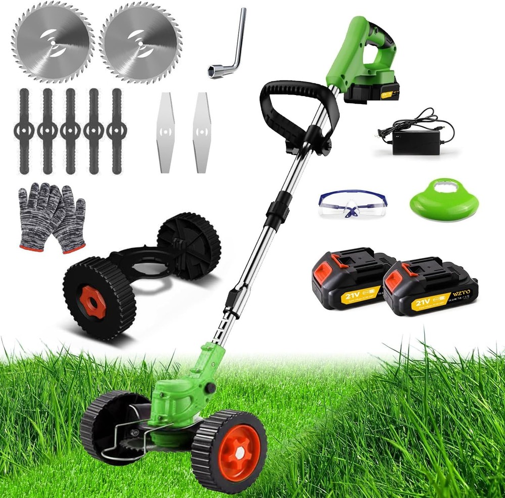 21V Cordless Electric Grass Trimmer with 2 Batteries Weed Wacker