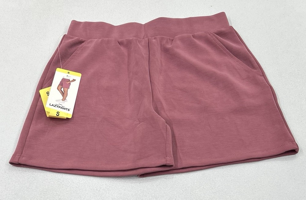 LazyPants Women's Active Luxe Pockets Stretch Soft Shorts, Berry, Size S