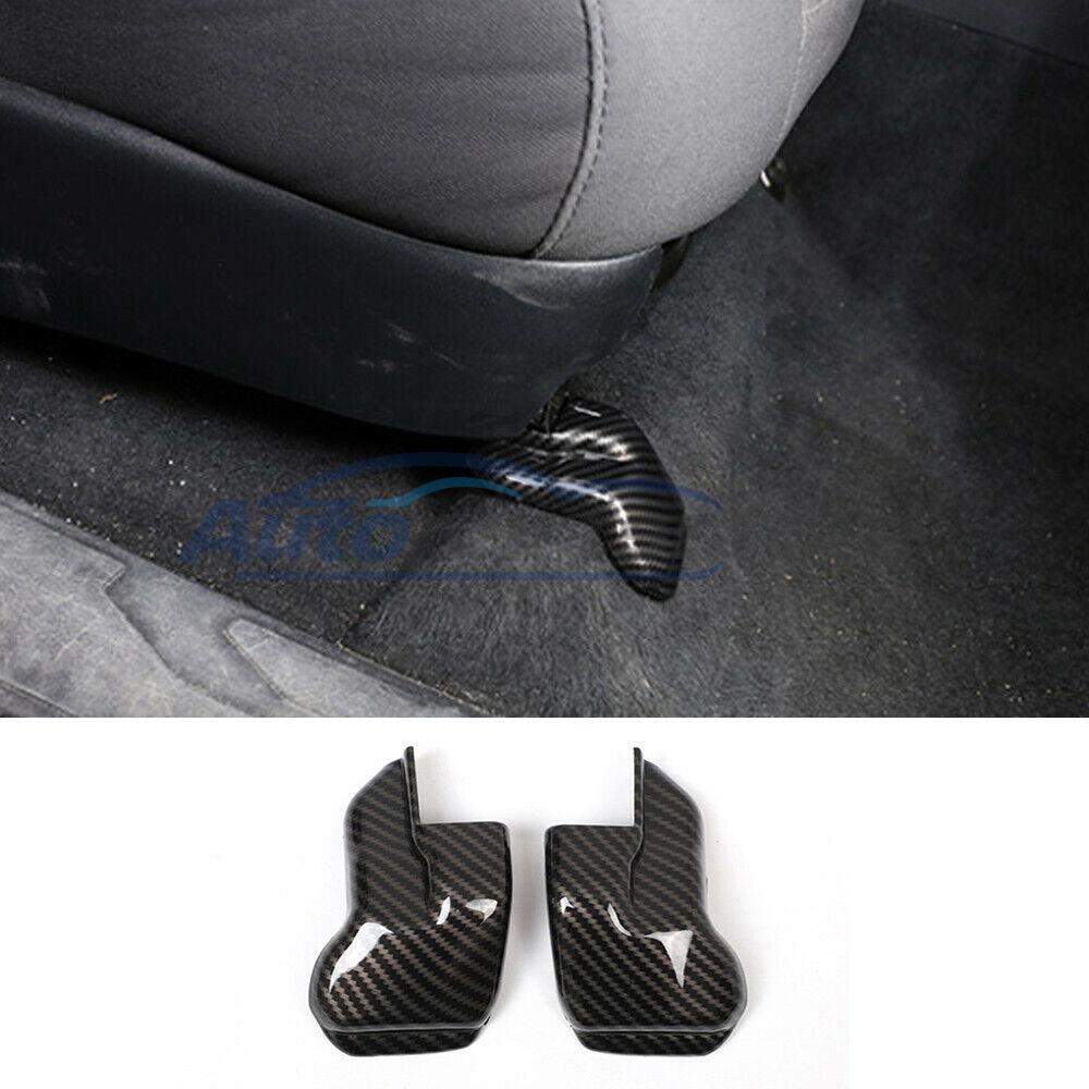 Carbon Fiber ABS Seat Base Protection Cover Trim Fit For Toyota Tacoma 2017-2019