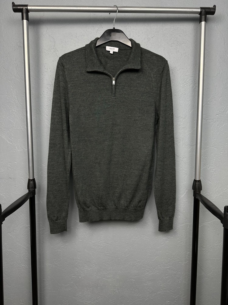 Reiss Mens Merino Wool Quarter 1\4 Zip Sweater Size S