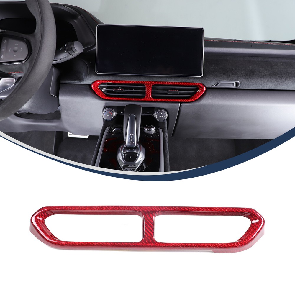 For Lotus EMIRA 2021-25 Red Real Carbon Fiber Center Console Air Vent Panel Trim